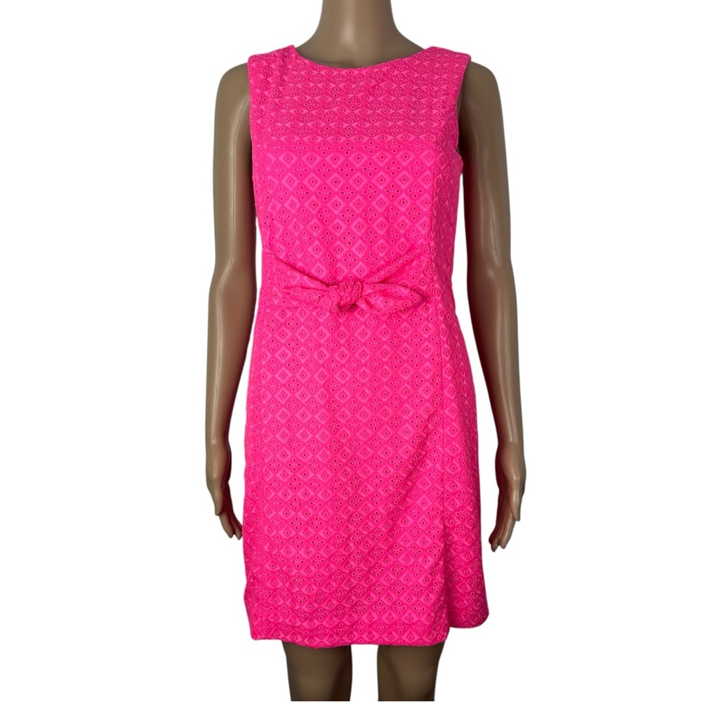 Lilly Pulitzer Clarise Eyelet Isle Ditsy Diamond Mini Bright Pink Shift Dress